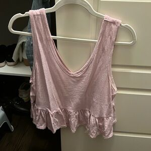 Pink v neck cropped tank